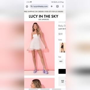 Lucy in the sky babydoll dress in white